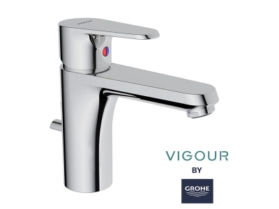 Смеситель для раковины Grohe Vigour 75140326, с донным клапаном, хром