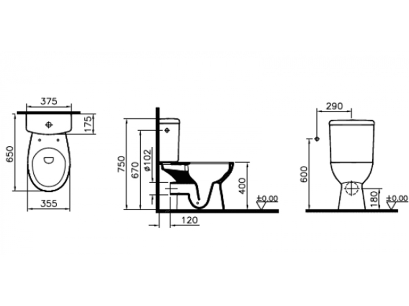 Купить Напольный унитаз Vitra S10 SmoothFlush, крышка микролифт, 9864B003-7201