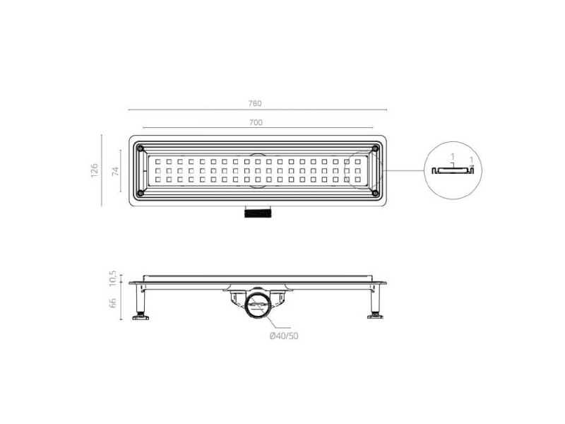 Купить Душевой лоток Ctesi Way Square 70 см, BK4024140