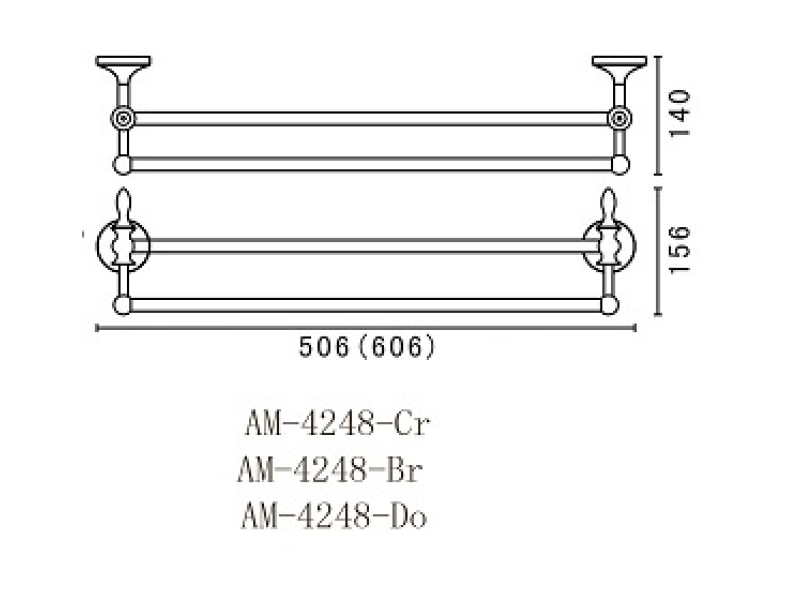 Купить Двойной полотенцедержатель Art&Max Bohemia AM-E-4248-Br, 50.6 см, бронза