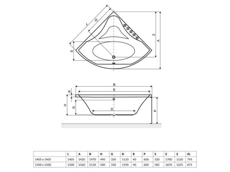 Купить Ванна акриловая Excellent Glamour 140 х 140 см, белый, WAEX.GLA14WH