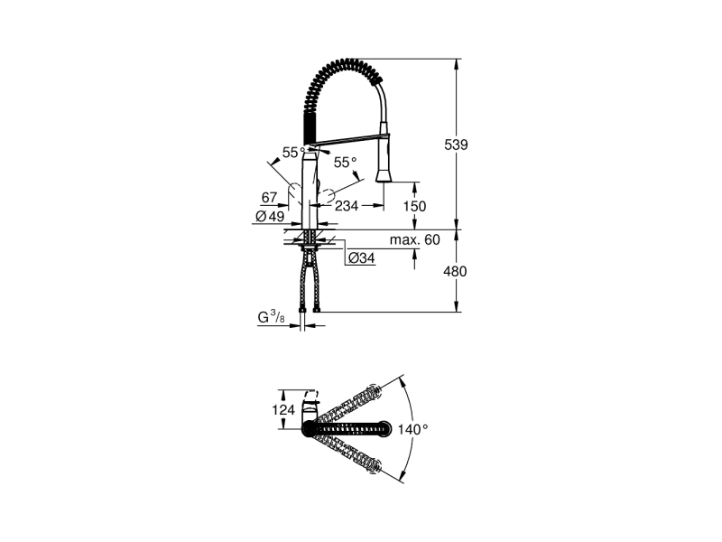 Купить Смеситель Grohe K7 31379DC0 для кухни, суперсталь