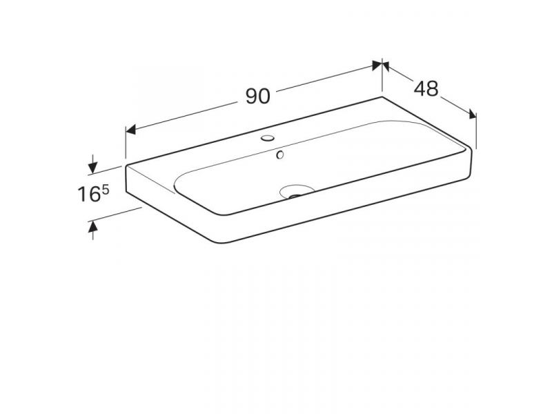 Купить Раковина Geberit Smyle Square 500.251.01.1, 90 х 48 см, белая