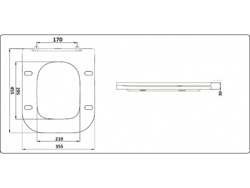 Купить Подвесной унитаз CeramaLux NS-5170-18 34 x 51.5 x 36 см безободковый, сиденье DP, Soft Close, цвет черный