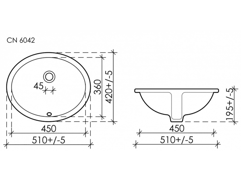 Купить Раковина Ceramica Nova Element, 51 х 42 х 19.5 см, цвет белый, CN6042