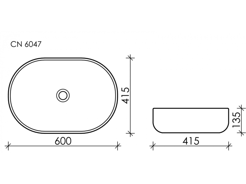 Купить Раковина Ceramica Nova Element, 60 х 41.5 х 13.5 см, цвет черный матовый, CN6047MB