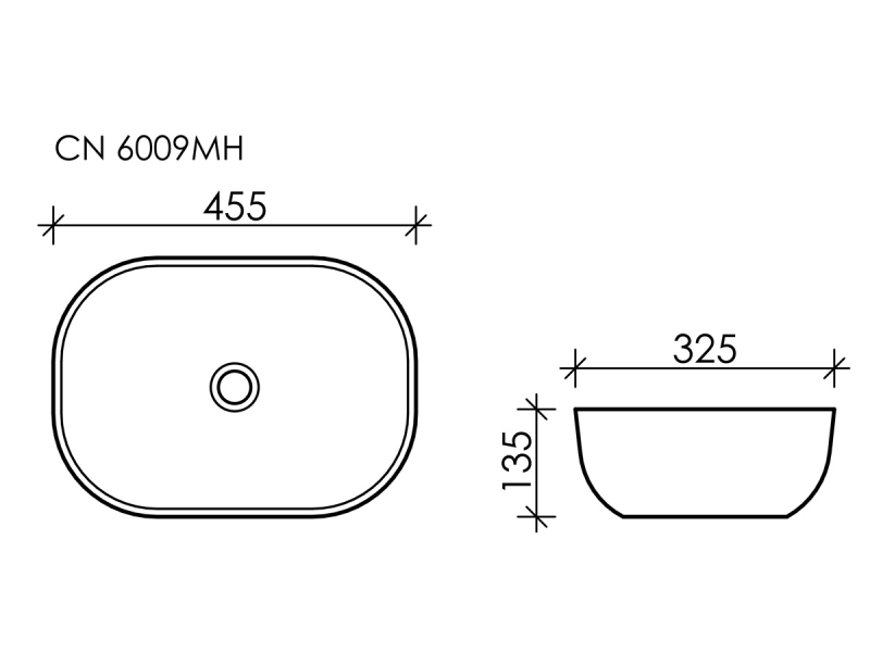 Купить Раковина Ceramica Nova Element накладная, 45.5 х 32.5 см, антрацит матовый, CN6009MH