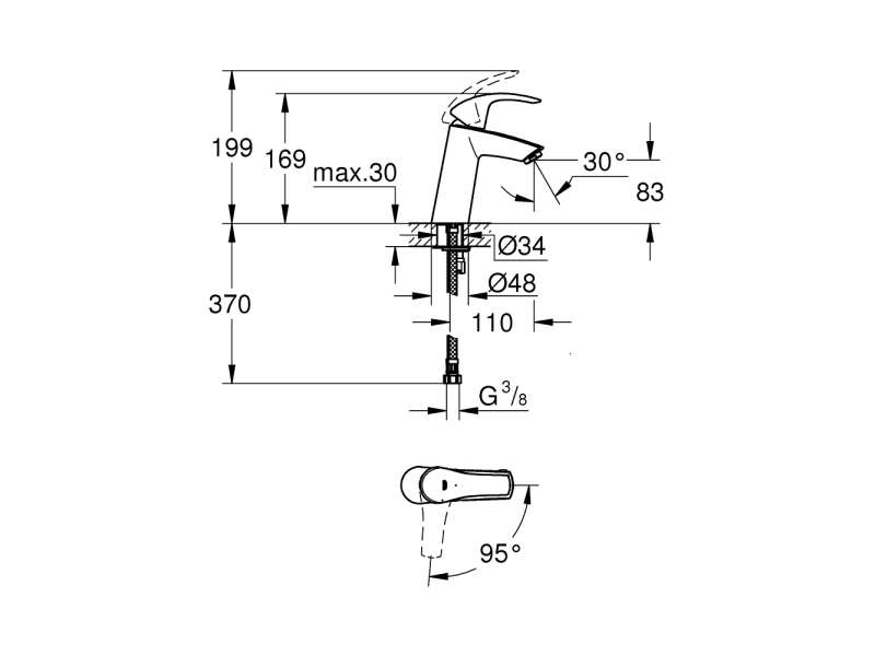 Купить Смеситель Grohe Eurosmart 2339510E для раковины