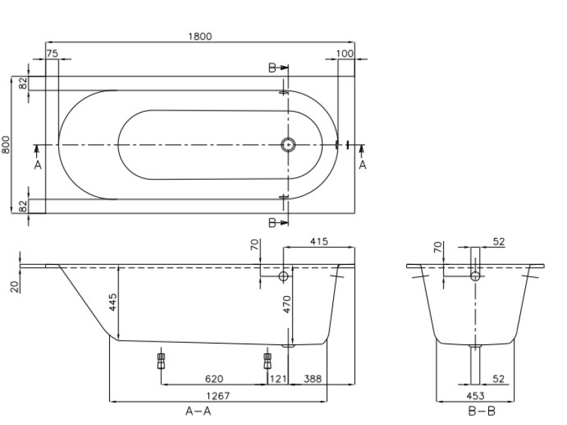 Купить Квариловая ванна Villeroy&Boch Oberon 180 x 80 см UBQ180OBE2V-01, alpin без отверстия и перелива