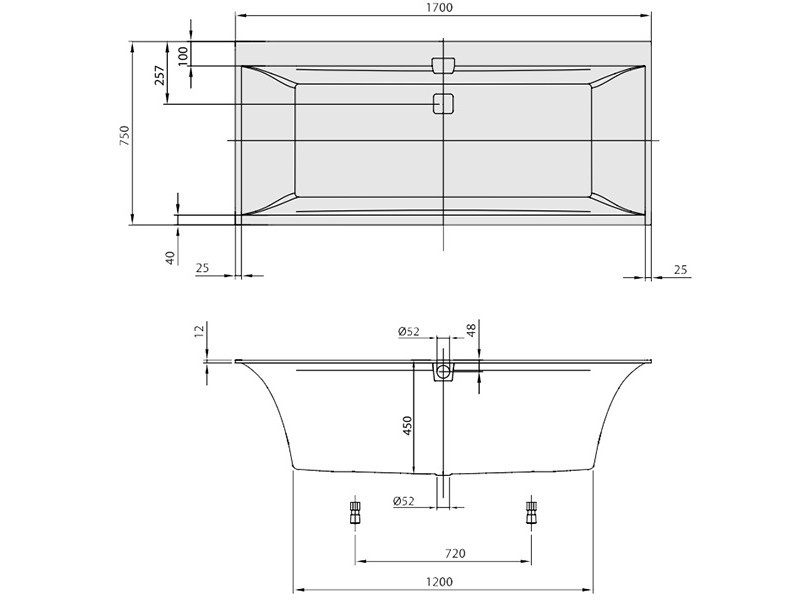 Купить Квариловая ванна Villeroy&Boch Squaro Edge 12, 170 x 75 см, UBQ170SQE2DV-01