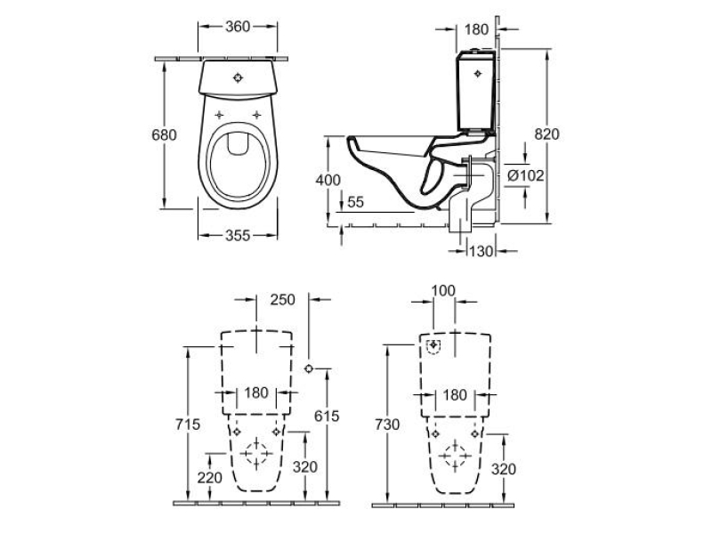 Купить Напольный унитаз Villeroy&Boch O.novo 6623 1001