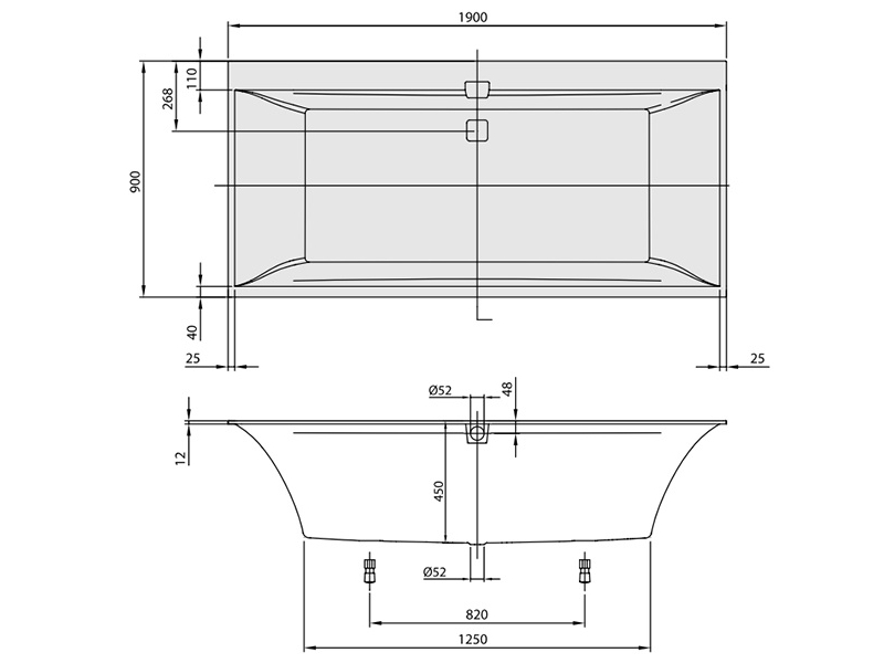 Купить Квариловая ванна Villeroy&Boch Squaro Edge 12, 190 x 90 см, alpin, UBQ190SQE2DV-01