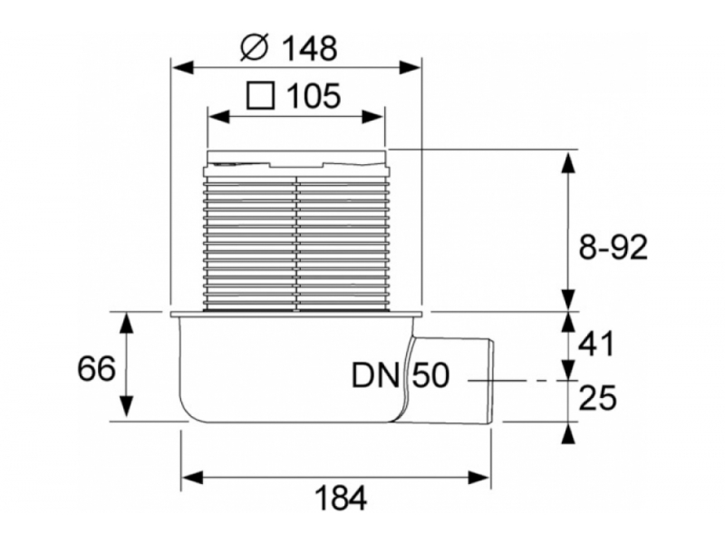 Купить Трап дренажный TECEdrainpoint S 50 низкий, 3601050