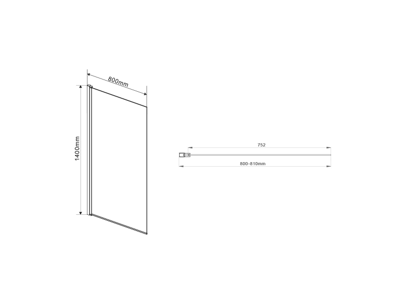 Купить Душевая шторка на ванну Vincea VSB-11800CLB 80 x 140 см, распашная, стекло прозрачное, черный