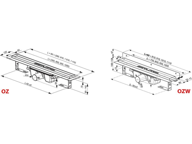 Купить Душевой канал Ravak OZ Chrome, 85 см, X01427