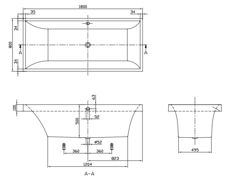 Купить Ванна Villeroy&Boch Squaro 180 x 80 см UBQ180SQR2V-01, alpin