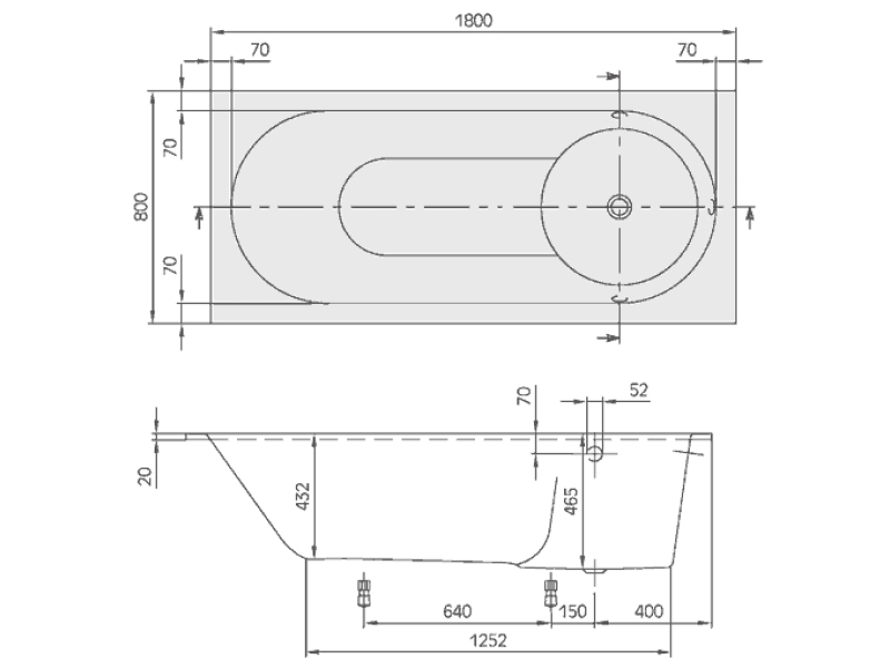 Купить Ванна Villeroy&Boch Libra UBQ180LIB2V-01, 180 x 80 см, Quaryl®, alpin