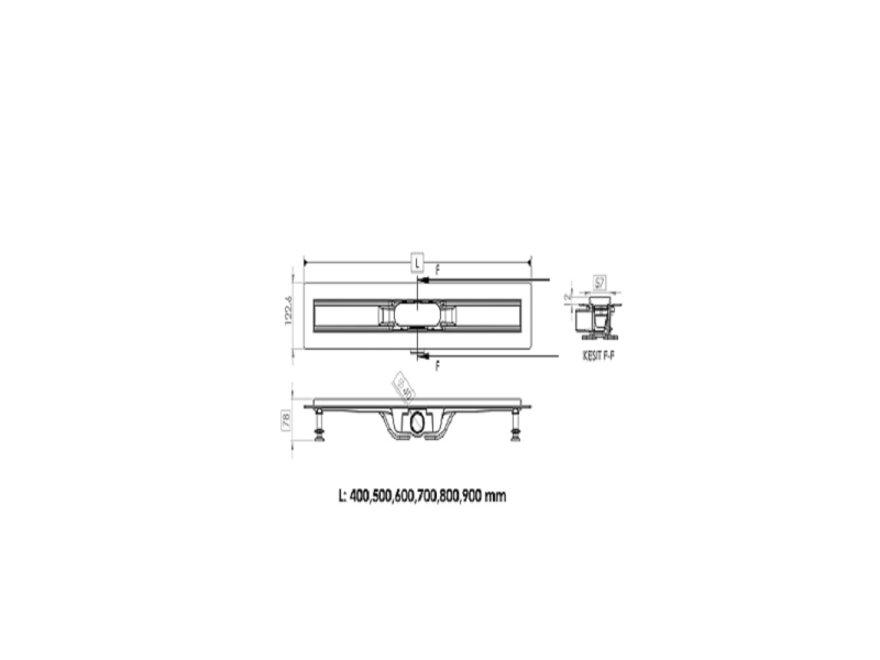 Купить Дренажный канал Timo Smart 80 см с решеткой Single Gap, цвет сталь, SM-GG80-LS40(DRY)