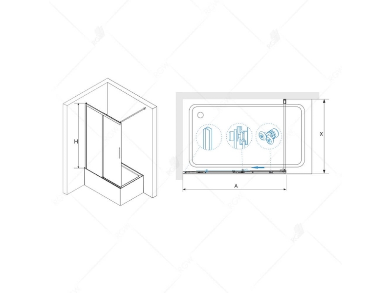 Купить Шторка на ванну RGW SC-43 B, 34114312-14, 120 x 160 см стекла прозрачные, профиль черный