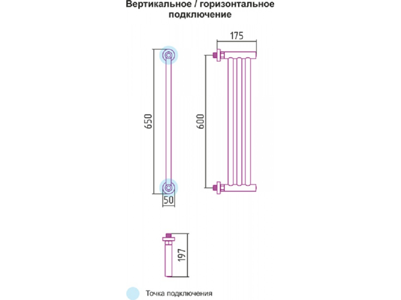 Купить Полотенцесушитель водяной Сунержа Хорда 60 x 19,5 см, 00-0124-0600, хром