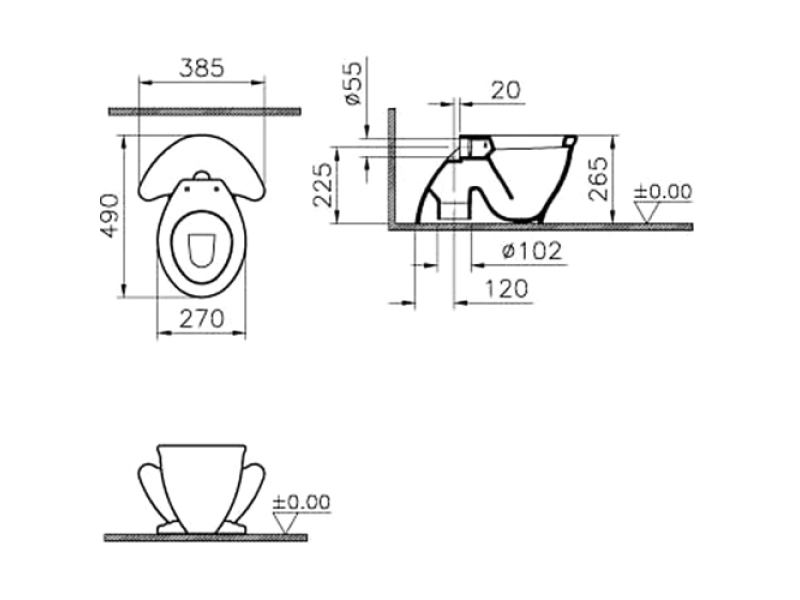 Купить Приставной унитаз Vitra Arkitek 6047B032-0075