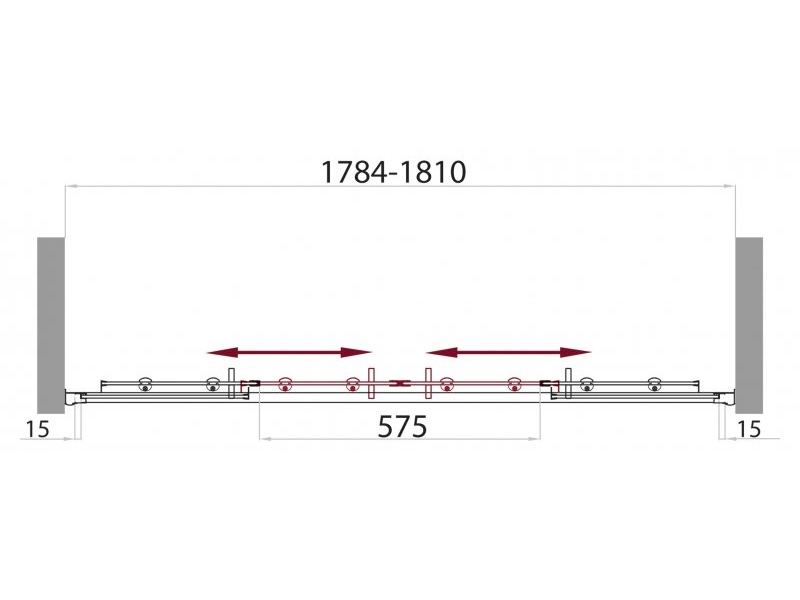 Купить Душевая дверь в нишу BelBagno Uno UNO-BF-2-180-Cr, 180х185 см