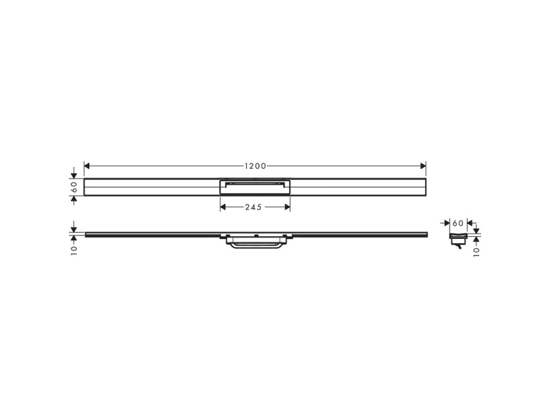 Купить Решетка для дренажного канала Hansgrohe RainDrain Flex, 120 см, полированная сталь, 56047800