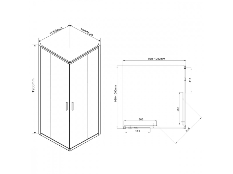 Купить Душевой уголок Vincea Garda VSS-1G100CL, 100 x 100 см, квадратный, дверь раздвижная, стекло прозрачное, хром