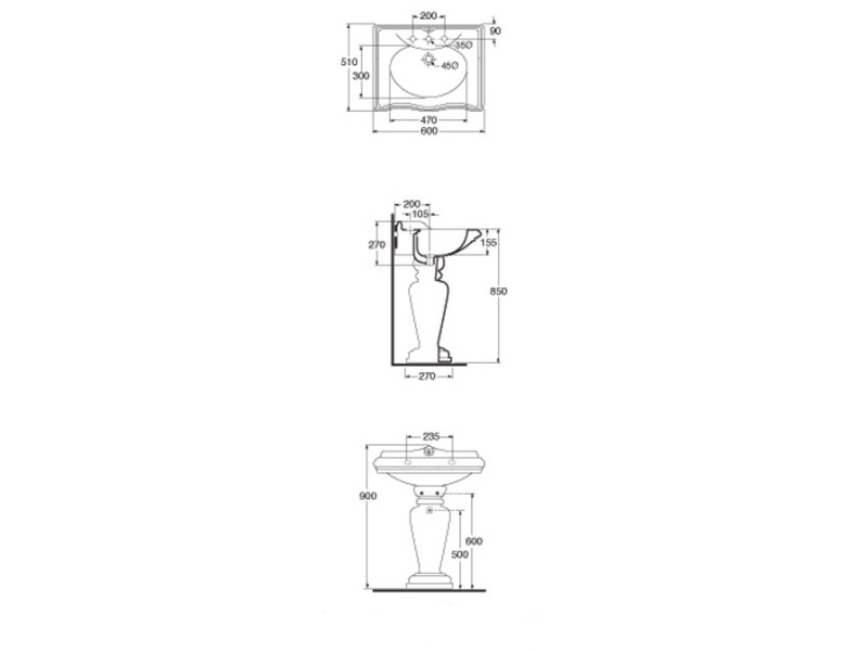 Купить Раковина Migliore Impero ML.IMP-25.360.BI 60 см