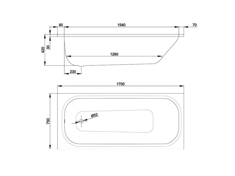 Купить Ванна стальная Bette Form 2020, 170 х 75 см, с шумоизоляцией, антискользящее покрытие BetteАнтислип Sense, белая, 2947-000 AD, AS