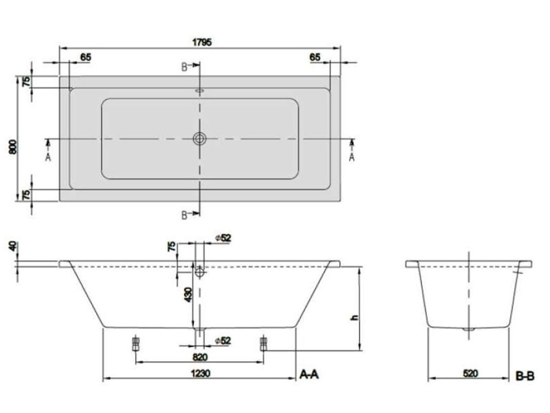 Купить Акриловая ванна Villeroy&Boch Targa Plus Duo 180 х 80 см, UBA180NES2V01