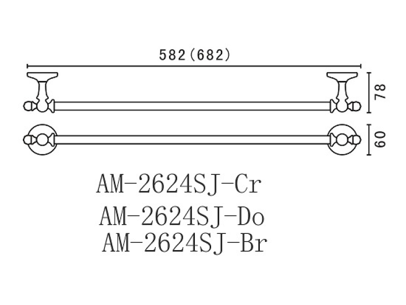 Купить Полотенцедержатель Art&Max Antic Crystal AM-E-2624SJ-Do, 58.2 см, золото