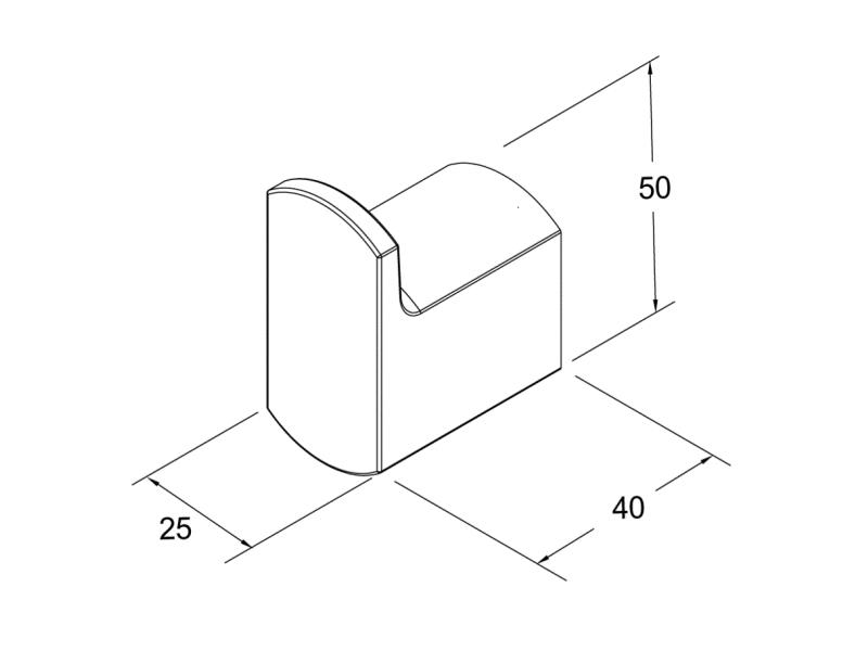 Купить Крючок Gustavsberg Square GB41103904 53 2.5 x 4 x 5 см, черный матовый