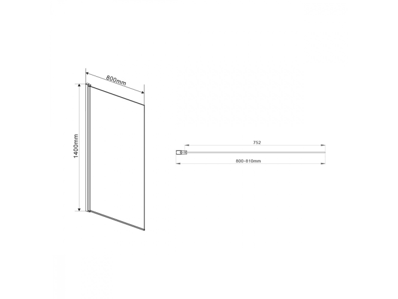 Купить Душевая шторка на ванну Vincea VSB-11800CL 80 x 140 см, распашная, стекло прозрачное, хром