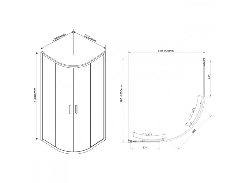 Купить Душевой уголок Vincea Garda VSJ-1G129CL, 120 x 90 см, асимметричный, дверь раздвижная, стекло прозрачное, хром