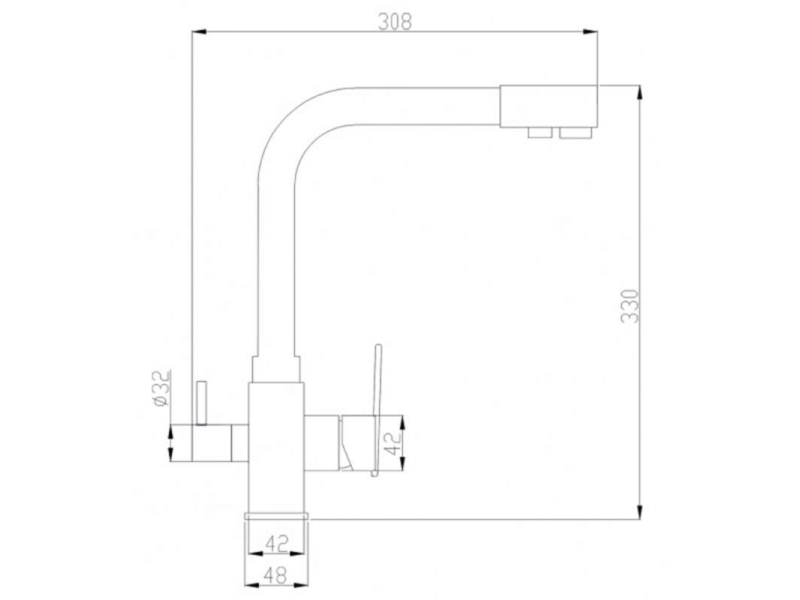 Купить Смеситель Zorg Steel Hammer SH 805 CR для кухни под фильтр, хром