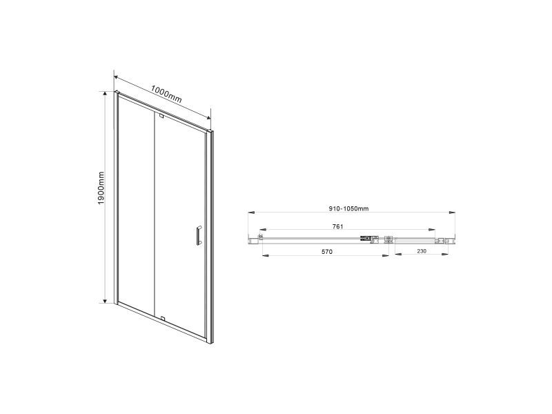 Купить Душевой уголок Vincea Intra VSR-1I901090CH, 90/100 x 90 см, прямоугольный, дверь распашная, стекло шиншилла, хром