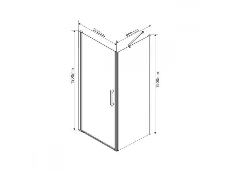 Купить Душевой уголок Vincea Orta VSR-1O9090CL, 90 x 90 см, квадратный, дверь распашная 1 створка, стекло прозрачное, хром