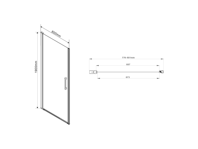 Купить Душевая дверь Vincea Orta VPP-1O800CLB, 80 см, распашная, стекло прозрачное, черный