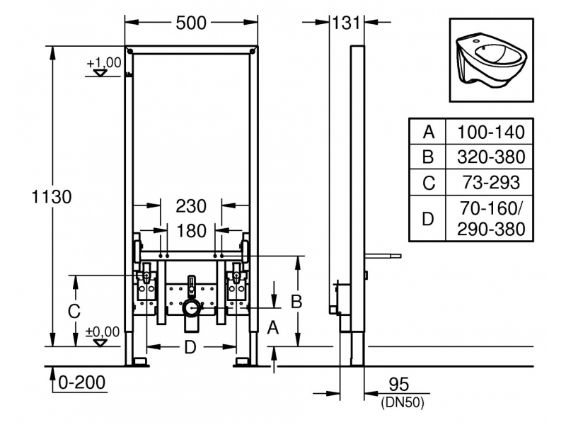 Купить Инсталляция для биде Grohe Rapid SL 38553001