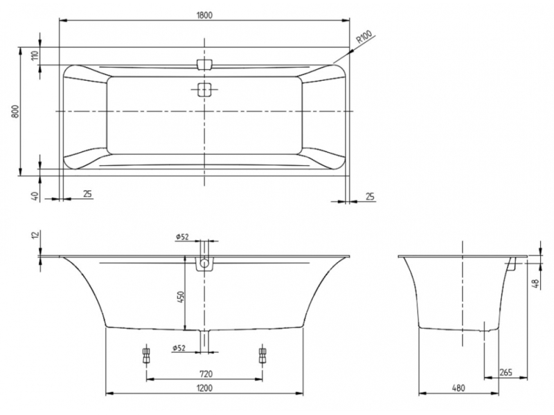 Купить Квариловая ванна Villeroy&Boch Squaro Edge 12, 180 х 80 см, альпийский белый, UBQ180SQE2DV-01