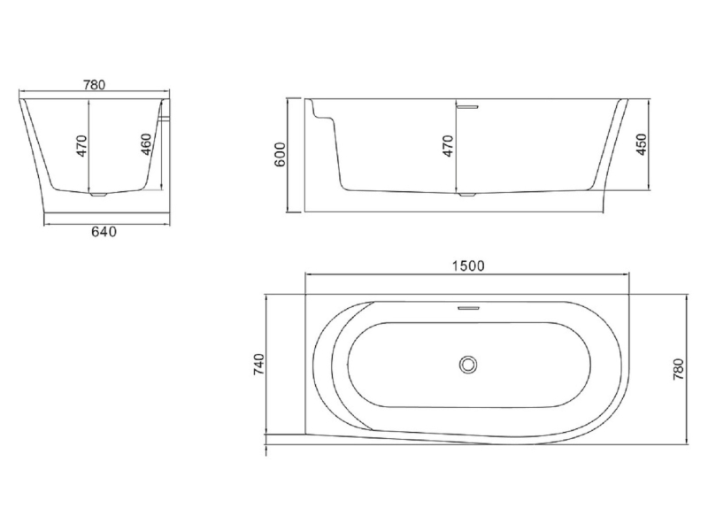 Купить Ванна акриловая BelBagno BB410-1500-780-L/R, 150 х 80 см