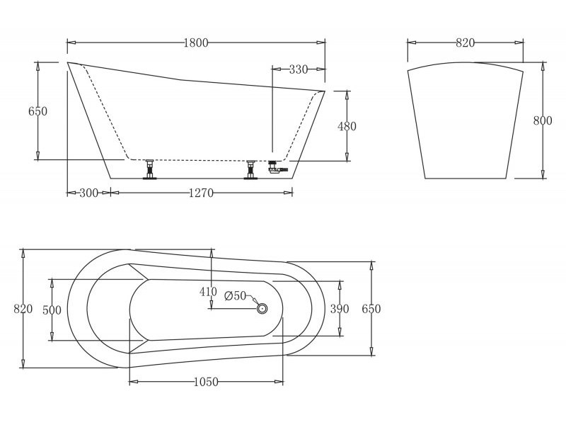 Купить Ванна акриловая BelBagno 180 х 80 см, BB63-1800-W0