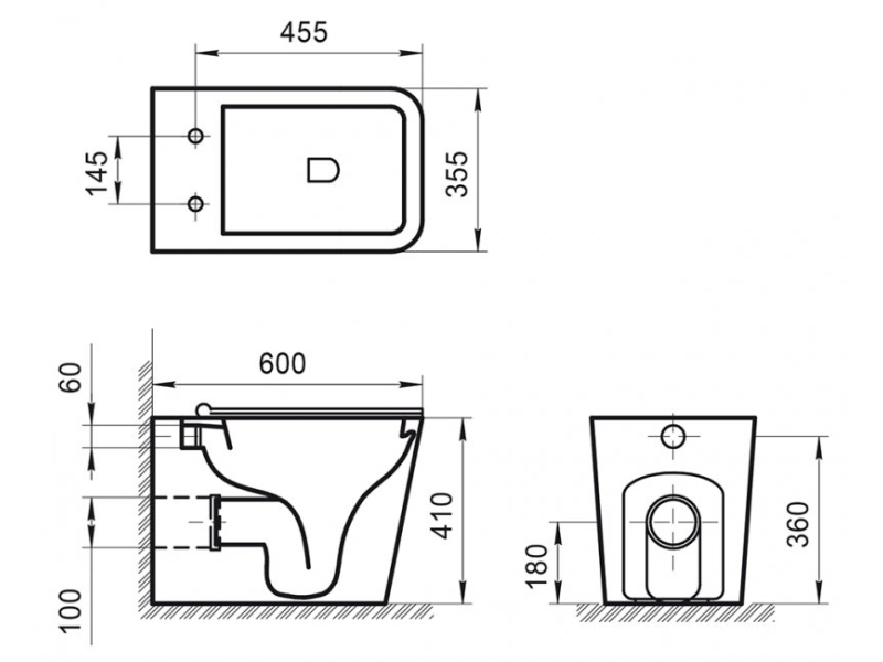 Купить Приставной безободковый унитаз (чаша) BelBagno Ardente-R, белый, P-trap BB003CBR