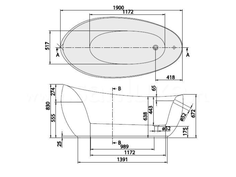 Купить Ванна акриловая Villeroy&Boch Aveo UBQ194AVE9T1V-01, 190 x 95 см, alpin, бесшовная