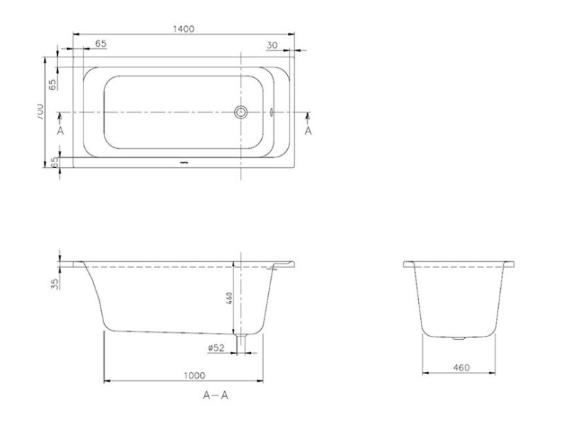 Купить Акриловая ванна Villeroy&Boch Omnia Architectura 140 x 70 см UBA147ARA2V-01