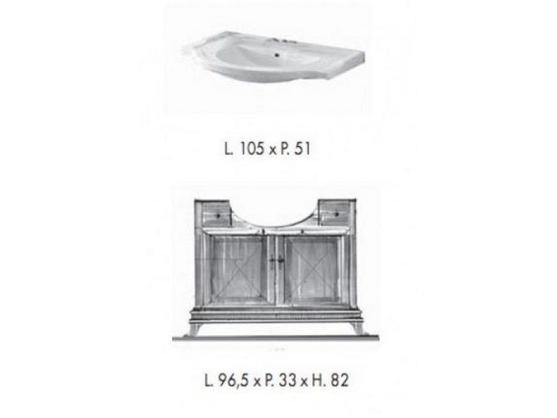 Купить Комплект мебели Labor Legno MARRIOT Composizione M102, бежевый с патиной/бронза, 105 см