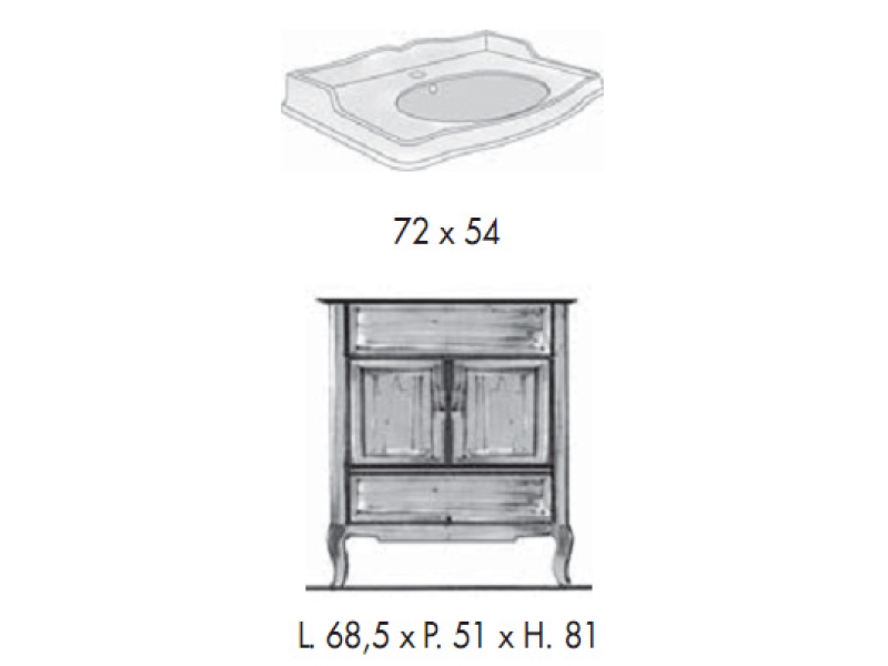 Купить Комплект мебели Labor Legno VICTORIA Composizione H 100, орех/бронза, 75 см