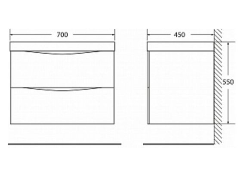 Купить Тумба под раковину BelBagno Marino 70 Bianco Lucido MARINO-700-2C-SO-BL-P, 70 х 45 х 55 см - белый глянец