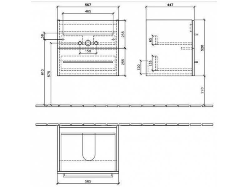 Купить Тумба под раковину Villeroy&Boch Avento A889 00B4, цвет Crystal White